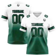 Benutzerdefinierte Weiß & Grün Gradient Fußball Trikots Personalisierter Name Nummer Logo