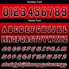 Benutzerdefinierte Varsity-Jacke. Letterman-Jacke für Männer, Frauen und Jugendliche Rot Schwarz Verlauf