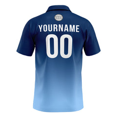 Benutzerdefinierte Marine Hellblau Fußball Polo-Shirts Fügen Sie Ihr Einzigartiges hinzu Logo/Name/Nummer