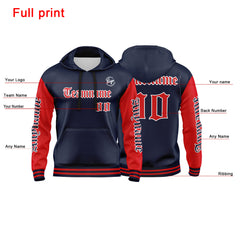 Benutzerdefinierter Marine Rot Hoodie für Mann, Frau, Mädchen, Junge. Drucken Sie Ihr Logo, Ihren Namen und Ihre Nummer