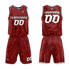 Benutzerdefinierter Rot Basketball Jersey Uniform Anzug gedruckt Ihr Logo Name Nummer