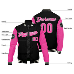 Benutzerdefinierte Verlauf Varsity-Jacke. Letterman-Jacke Pink