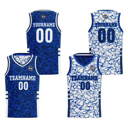 Benutzerdefinierte Royal Reversible Basketball Jersey Personalisierte Print Name Nummer Logo