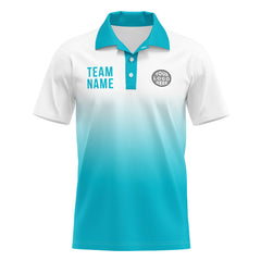 Benutzerdefinierte Blau Weiß Fußball Polo-Shirts Fügen Sie Ihr Einzigartiges hinzu Logo/Name/Nummer