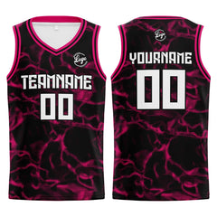 Benutzerdefinierter Schwarz Rosa Basketball Jersey Uniform Anzug gedruckt Ihr Logo Name Nummer