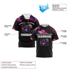 Benutzerdefinierte Schwarz Sternenhimmel Himmel Kurzarm-Kapuzenpullover für Männer Frauen Hemden mit Kapuzen gedruckt Name Logo