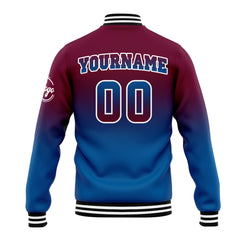 Benutzerdefinierte Verlauf Varsity-Jacke. Letterman-Jacke Burgunderblau