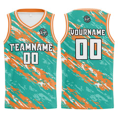 Benutzerdefinierter Teal Orange Basketball Jersey Uniform Anzug gedruckt Ihr Logo Name Nummer