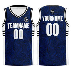 Benutzerdefinierter Schwarz Blau Basketball Jersey Uniform Anzug gedruckt Ihr Logo Name Nummer