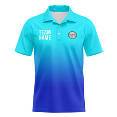 Benutzerdefinierte Hellblau Blau Fußball Polo-Shirts Fügen Sie Ihr Einzigartiges hinzu Logo/Name/Nummer