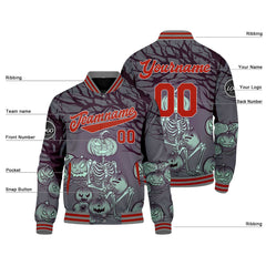 Benutzerdefinierte Rot Grau Varsity-Jacke. Letterman-Jacke für Männer, Frauen und Jugendliche