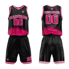 Benutzerdefinierter Schwarze Rose Basketball Jersey Uniform Anzug gedruckt Ihr Logo Name Nummer