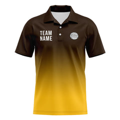 Benutzerdefinierte Braun Gelb Fußball Polo-Shirts Fügen Sie Ihr Einzigartiges hinzu Logo/Name/Nummer