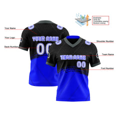 Benutzerdefinierte Blau Weiß Reversibel Fußball Trikot Personalisierte Gradient Fußball Shirts für Männer gedruckt Team Name Nummer Logo