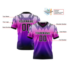 Benutzerdefinierte Lila Schwarz Reversibel Fußball Trikot Personalisierte Gradient Fußball Shirts für Männer gedruckt Team Name Nummer Logo