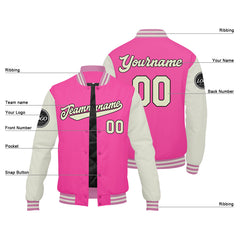Benutzerdefinierte Verlauf Varsity-Jacke. Letterman-Jacke Pink