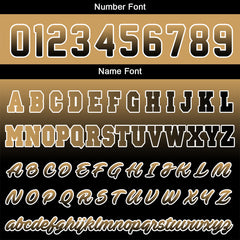 Benutzerdefinierte Verlauf Varsity-Jacke. Letterman-Jacke Gold Schwarz