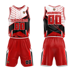 Benutzerdefinierter Rot Basketball Jersey Uniform Anzug gedruckt Ihr Logo Name Nummer