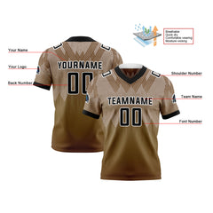 Benutzerdefinierte Schwarz Braun Reversibel Fußball Trikot Personalisierte Gradient Fußball Shirts für Männer gedruckt Team Name Nummer Logo