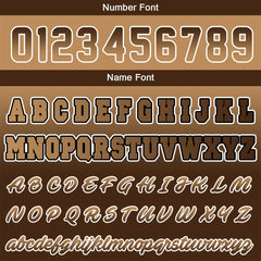 Benutzerdefinierte Verlauf Varsity-Jacke. Letterman-Jacke Braun