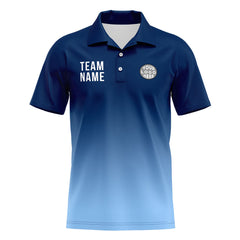 Benutzerdefinierte Marine Hellblau Fußball Polo-Shirts Fügen Sie Ihr Einzigartiges hinzu Logo/Name/Nummer