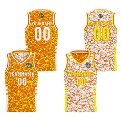 Benutzerdefinierte Marine Orange Reversible Basketball Jersey Personalisierte Print Name Nummer Logo