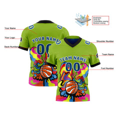 Benutzerdefinierte Grün Blau Reversibel Fußball Trikot Personalisierte Gradient Fußball Shirts für Männer gedruckt Team Name Nummer Logo