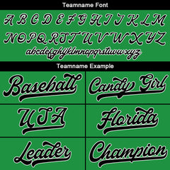 Benutzerdefinierte Authentisch Baseball-Trikot Kelly Grün-Schwarz