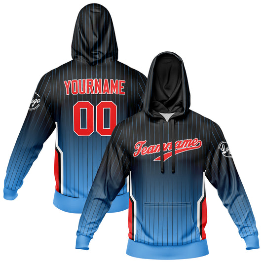 Benutzerdefiniert Schwarz Blau Tarnung Sport Jersey Satz Trainingsanzug Zur Seite fahren Kapuzenpullover Oberteile und Hose Satz Königlich