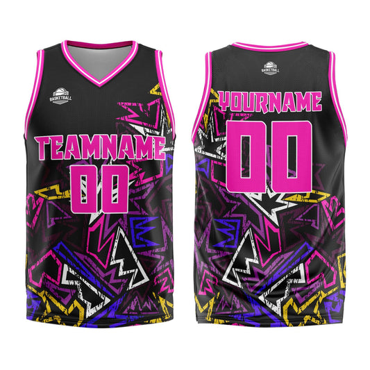 Benutzerdefinierter Rosa Basketball Jersey Uniform Anzug gedruckt Ihr Logo Name Nummer