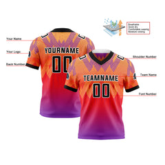 Benutzerdefinierte Rot Lila Reversibel Fußball Trikot Personalisierte Gradient Fußball Shirts für Männer gedruckt Team Name Nummer Logo