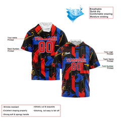 Benutzerdefinierte Rot Königlich Kurzarm-Kapuzenpullover für Männer Frauen Hemden mit Kapuzen gedruckt Name Logo