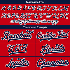 Benutzerdefinierte Authentisch Baseball-Trikot Rot-Marine