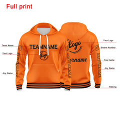 Benutzerdefinierter Orange Hoodie für Mann, Frau, Mädchen, Junge. Drucken Sie Ihr Logo, Ihren Namen und Ihre Nummer
