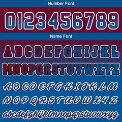 Benutzerdefinierte Verlauf Varsity-Jacke. Letterman-Jacke Burgunderblau