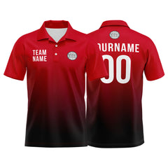 Benutzerdefinierte Rot Schwarz Weiß Fußball Polo-Shirts Fügen Sie Ihr Einzigartiges hinzu Logo/Name/Nummer
