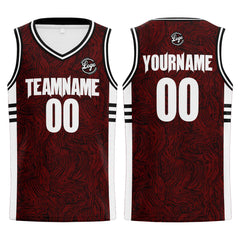 Benutzerdefinierter Schwarz Rot Basketball Jersey Uniform Anzug gedruckt Ihr Logo Name Nummer