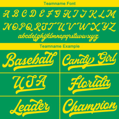 Benutzerdefinierte Authentisch Baseball-Trikot Grün Gelb