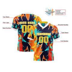 Benutzerdefinierte Orange Blau Reversibel Fußball Trikot Personalisierte Gradient Fußball Shirts für Männer gedruckt Team Name Nummer Logo