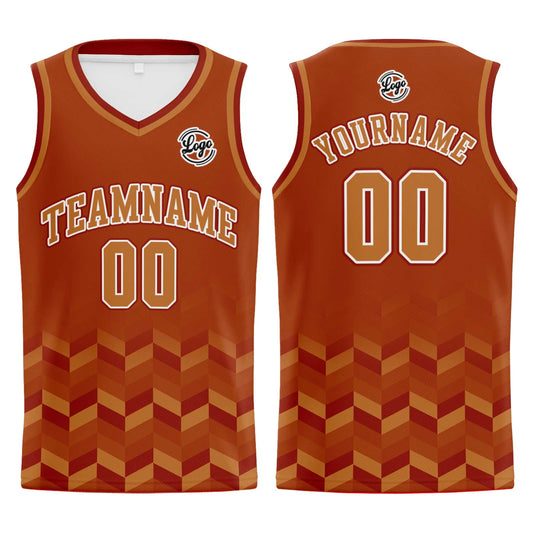 Benutzerdefinierter Verbrennt Orange Basketball Jersey Uniform Anzug gedruckt Ihr Logo Name Nummer