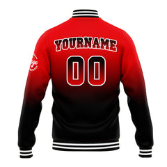 Benutzerdefinierte Verlauf Varsity-Jacke. Letterman-Jacke Rot Schwarz