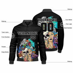 Benutzerdefinierte Verlauf Varsity-Jacke. Letterman-Jacke Royal Grau