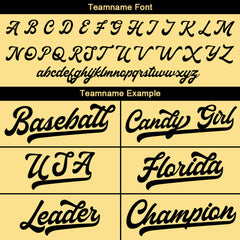 Benutzerdefinierte Authentisch Baseball-Trikot Gold-Schwarz