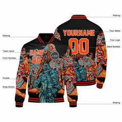 Benutzerdefinierte Verlauf Varsity-Jacke. Letterman-Jacke Orange