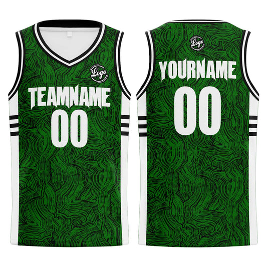 Benutzerdefinierter Schwarz Grün Basketball Jersey Uniform Anzug gedruckt Ihr Logo Name Nummer