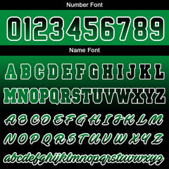 Benutzerdefinierte Verlauf Varsity-Jacke. Letterman-Jacke Grün Schwarz