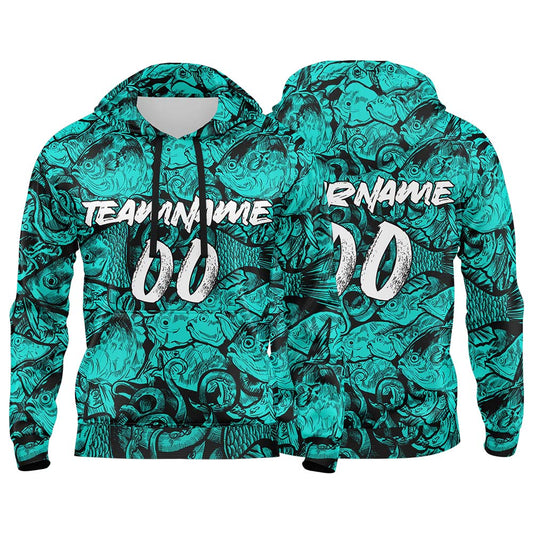 Benutzerdefinierter Sweatshirt-Hoodie für Mann, Frau, Mädchen, Junge. Drucken Sie Ihr Logo, Ihren Namen und Ihre Nummer Teal
