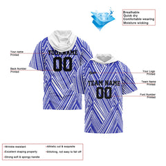 Benutzerdefinierte Weiß Königlich Kurzarm-Kapuzenpullover für Männer Frauen Hemden mit Kapuzen gedruckt Name Logo