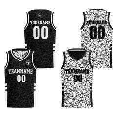 Benutzerdefinierte Schwarz Reversible Basketball Jersey Personalisierte Print Name Nummer Logo
