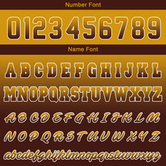 Benutzerdefinierte Varsity-Jacke. Letterman-Jacke für Männer, Frauen und Jugendliche Gold Burgund Verlauf